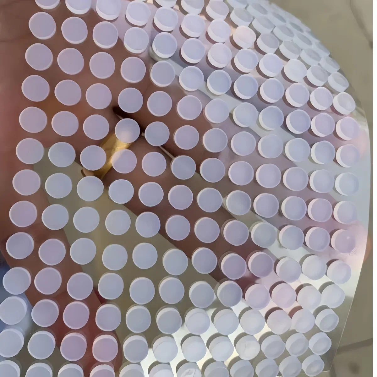 Die-cut silicone pad on sheet layout